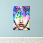 Impression sur toile visage peinture abstraite col (Insitu (Plancher de Bois))