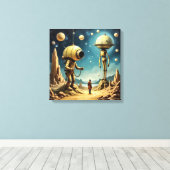 Impression sur toile (Voyageur Temporel et Robots) (Insitu (Plancher de Bois))