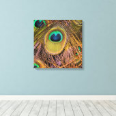 Impression sur toile Yeux de plumes de paon (Insitu (Plancher de Bois))