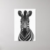 Impression sur toile Zèbre noir et blanc gras (Recto)