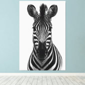 Impression sur toile Zèbre noir et blanc gras (Insitu (Plancher de Bois))