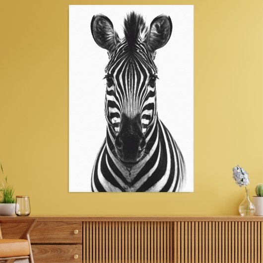 Impression sur toile Zèbre noir et blanc gras (Insitu(Salon))