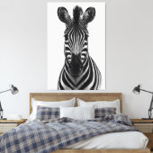 Impression sur toile Zèbre noir et blanc gras (Insitu(Chambre))
