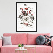 Impression technique d'une moto vintage 1949 démon (Insitu(Salon))