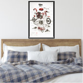 Impression technique d'une moto vintage 1949 démon (Insitu(Chambre))