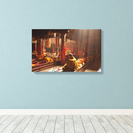 Impression Tibétain Moine Canvas (Insitu (Plancher de Bois))