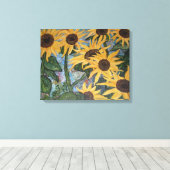 Impression tournesol toile enveloppée (Insitu (Plancher de Bois))