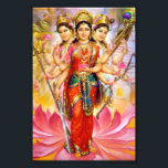 Impression Tridevi (4 po x 6 po)<br><div class="desc">Un imprimé de 4 x 6 pouces avec une image de Lakshmi,  Parvati,  et Saraswati.</div>