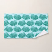 Impression, turquoise et aqua à coque de pétoncle (Serviette à main)