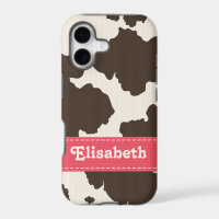 Impression vache marron rose