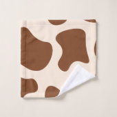 Impression vache rose et marron (Gant de toilette)