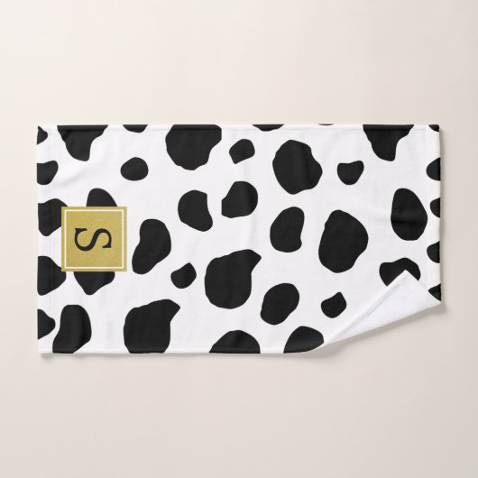 Impression Vache, Spots Vaches, Noir Et Blanc, Mon (Serviette à main)