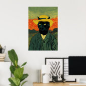 Impression Van Gogh Chat Art Print Drôle Portrait (Bureau à domicile)