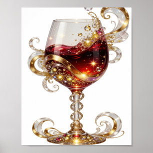 Impression VERRE À VIN ÉCLAIRÉ Or Chic