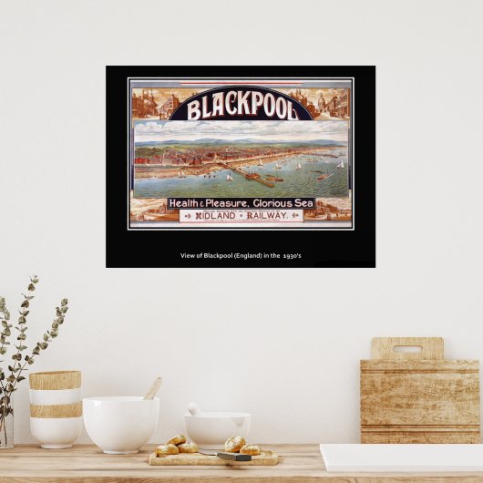 Impression vintage British Poster Blackpool (Cuisine)