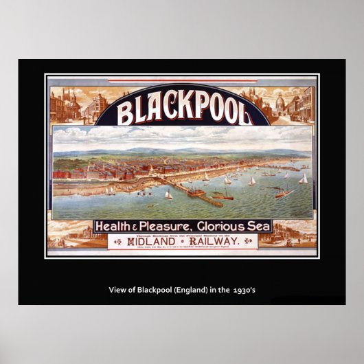 Impression vintage British Poster Blackpool (Devant)