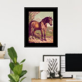 Impression vintage cheval 1800 (Bureau à domicile)