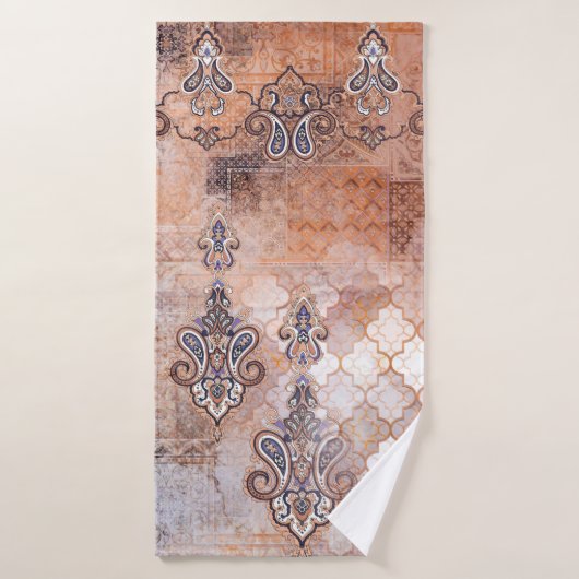 Impression vintage classique avec patchwork, paisl (Serviette de bain)