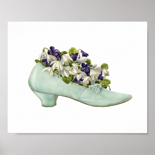 Impression vintage De Chaussure Remplie De Fleurs (Devant)