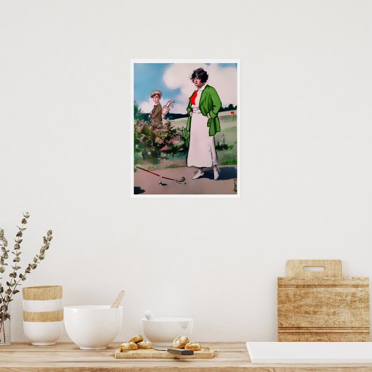 Impression vintage de golfeuse de 1913 (Cuisine)