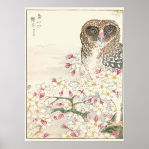 Impression Vintage de la chouette japonaise