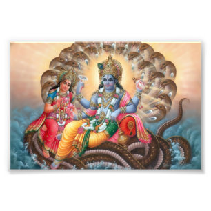 Impression Vishnu & Lakshmi (6 po x 4 po)