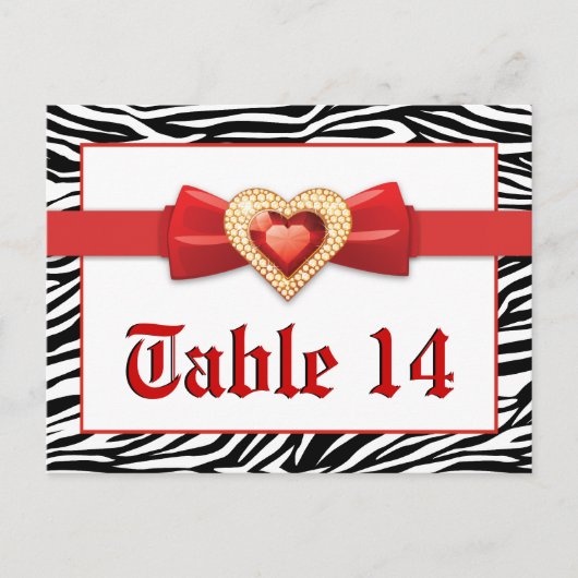 Impression zèbre blanc noir, numéro de table maria (Devant)