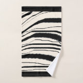 Impression Zèbre Contemporaine Avec Bordure Noire (Serviette à main)