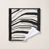 Impression Zèbre Contemporaine Avec Bordure Noire (Gant de toilette)
