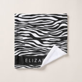 Impression Zèbre, Grilles, Noir Et Blanc, Votre No (Gant de toilette)