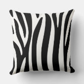 Impression Zèbre noir et blanc - Coussin à lancer (Verso)