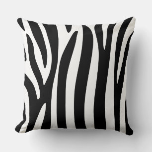 Impression Zèbre noir et blanc - Coussin à lancer
