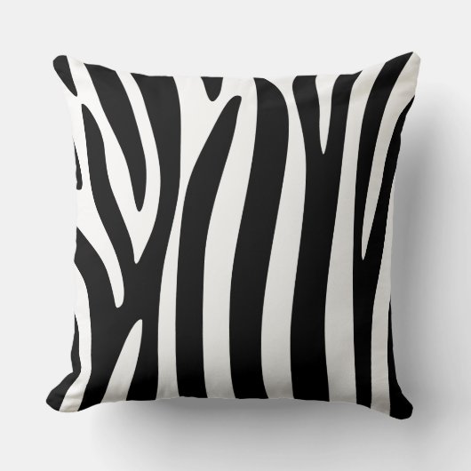 Impression Zèbre noir et blanc - Coussin à lancer (Recto)