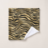 Impression Zèbre Or Design  (Gant de toilette)