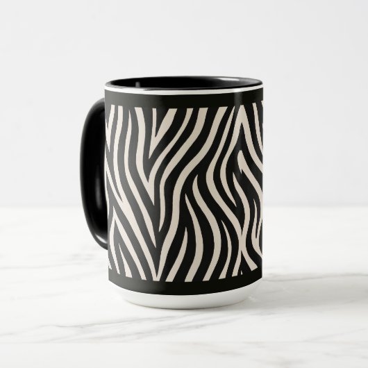 "IMPRESSION ZÈBRE" - TASSE À CAFE DE 15 OZ (Devant gauche)
