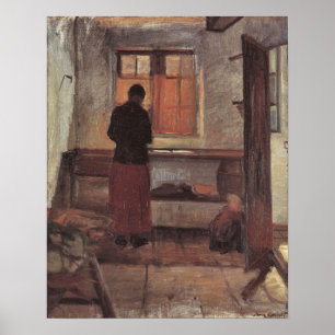 impressionisme, meisje in de keuken, Ancher Poster