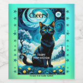 Impressionisme Mysterie Crazy Cat Lady Wijn Etiket (Enkel label)