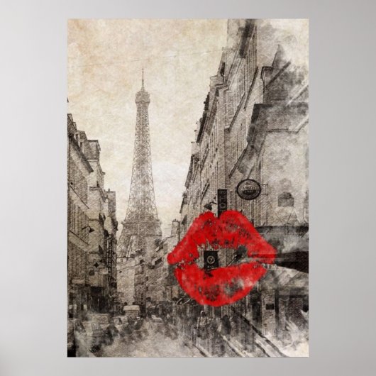 impressionisme najaarslandschap parijs eiffeltoren poster (Voorkant)
