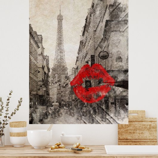 impressionisme najaarslandschap parijs eiffeltoren poster (Keuken)