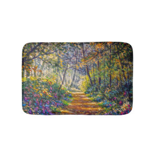 Impressionisme Path: Sunny Forest Waterverf Badmat