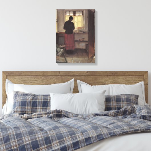  impressionisme, Pigen i Køkenet, Ancher Canvas Afdruk (Insitu (Slaapkamer))