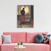 impressionisme, Pigen i Køkenet, Ancher Canvas Afdruk (Insitu (Woonkamer))