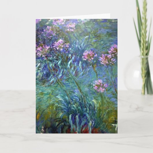 Impressionisme Roze Flowers Kaart (Voorkant)