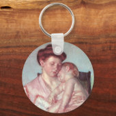  impressionisme, slaperige Baby van Mary Cassatt Sleutelhanger (Voorkant)