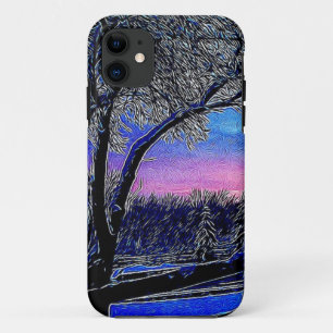 Impressionisme Sunrise Landschap Winterbomen iPhone 11 Hoesje