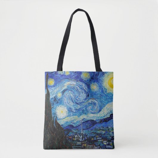 Impressionisme Vincent Van Gogh Starry Sterrennach Draagtas (Voorkant)