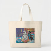 Impressionist Art Poodles Paris Cafe Canvas tas (Voorkant)