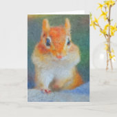 Impressionist Chipmunk Kaart (Gele Bloem)