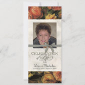 Impressionist Coral Yellow Rose 2 Life Celebration Kaart (Achterkant)