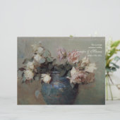 Impressionist Cream Pink Roses - Weddenschap (Staand voorkant)